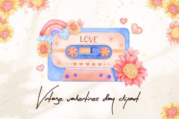 Download Retro Tape Cassette Watercolor Clipart - Watercolor Collection