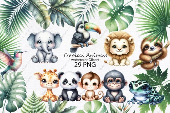 Download Tropical Animals Watercolor Clipart - Watercolor Collection
