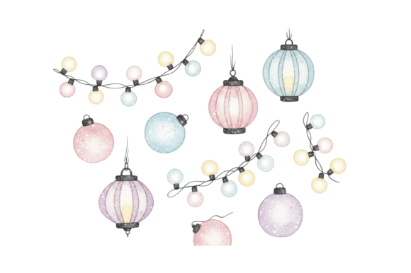 Download Watercolor Pastel Holiday Decorations - Watercolor Collection