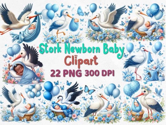 Download Stork Newborn Baby Sublimation Clipart - Premium Resources