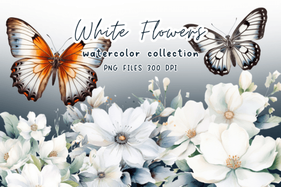Download Flowers White Watercolor Clipart - Watercolor Collection