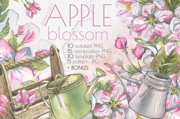 Download Apple Blossom Clip Art Watercolor - Watercolor Collection